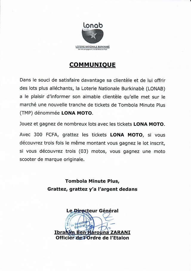 COMMUNIQUE